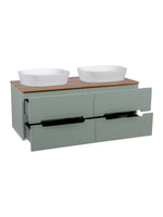Load image into Gallery viewer, Monza Plus 1200mm Fluted Wall Hung Double Vanity Unit with Countertop
