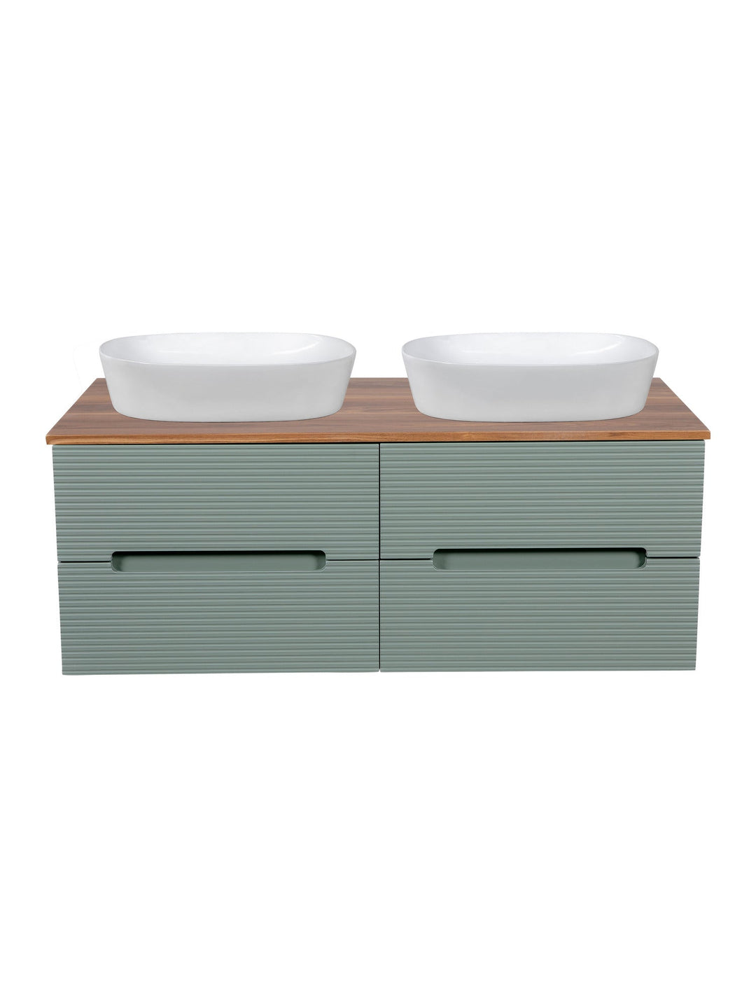 Monza Plus 1200mm Fluted Wall Hung Double Vanity Unit with Countertop