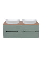Load image into Gallery viewer, Monza Plus 1200mm Fluted Wall Hung Double Vanity Unit with Countertop
