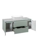 Load image into Gallery viewer, Monza Plus 1200mm Fluted Wall Hung Vanity Unit with 2 Side Cabinets &amp; Countertop
