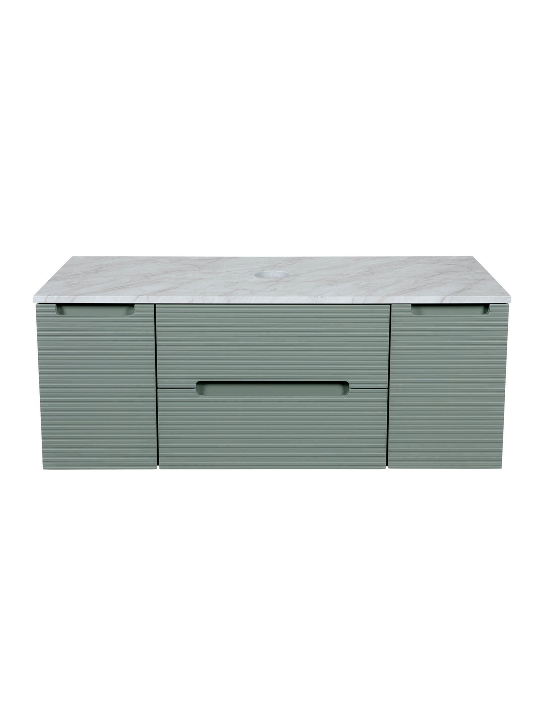 Monza Plus 1200mm Fluted Wall Hung Vanity Unit with 2 Side Cabinets & Countertop
