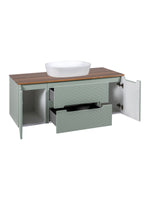 Load image into Gallery viewer, Monza Plus 1200mm Fluted Wall Hung Vanity Unit with 2 Side Cabinets &amp; Countertop
