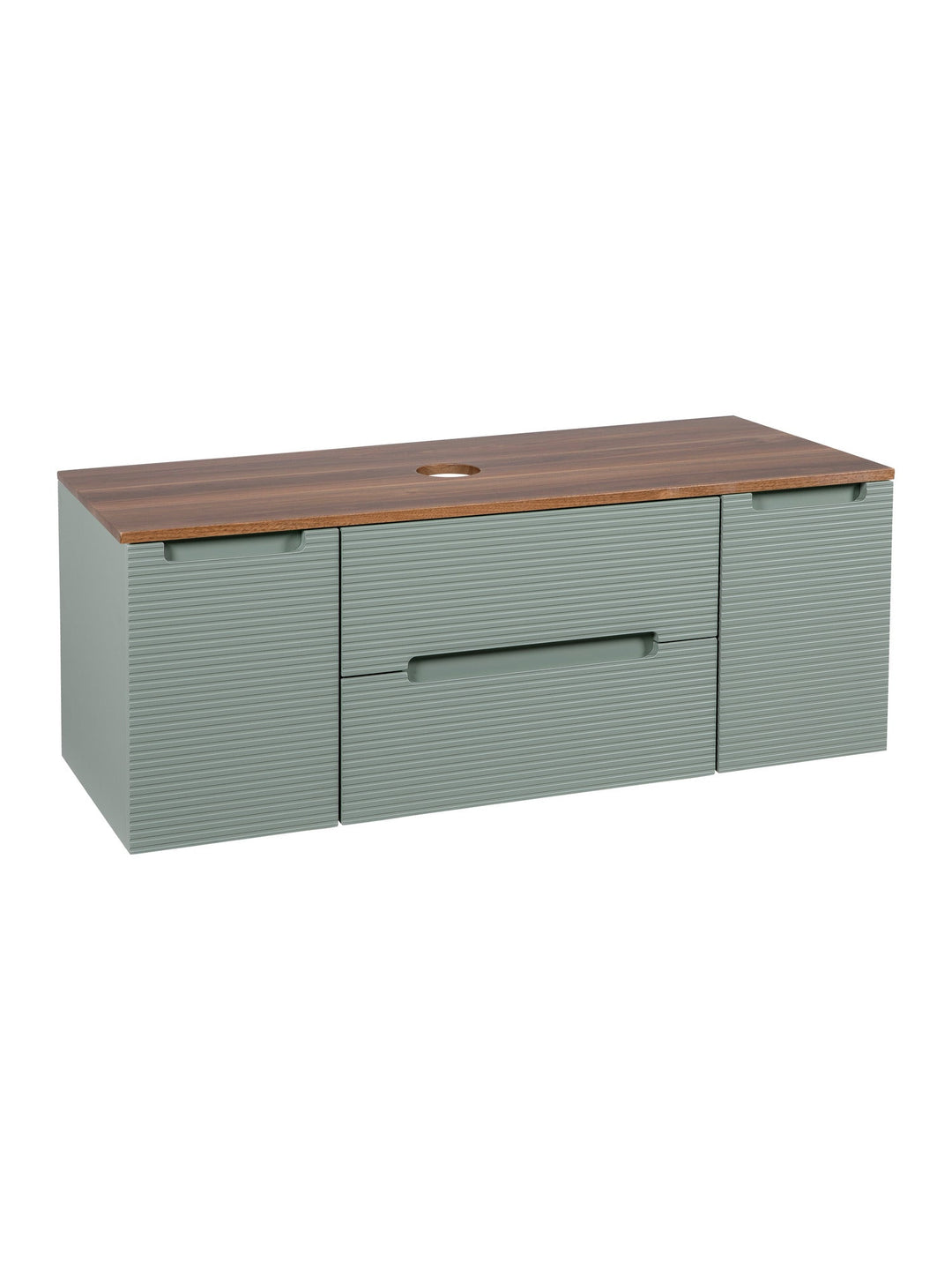 Monza Plus 1200mm Fluted Wall Hung Vanity Unit with 2 Side Cabinets & Countertop