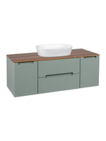 Load image into Gallery viewer, Monza Plus 1200mm Fluted Wall Hung Vanity Unit with 2 Side Cabinets &amp; Countertop
