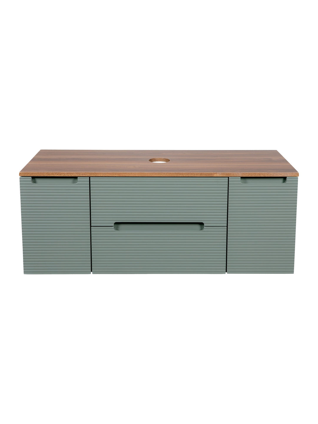Monza Plus 1200mm Fluted Wall Hung Vanity Unit with 2 Side Cabinets & Countertop