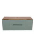 Load image into Gallery viewer, Monza Plus 1200mm Fluted Wall Hung Vanity Unit with 2 Side Cabinets &amp; Countertop
