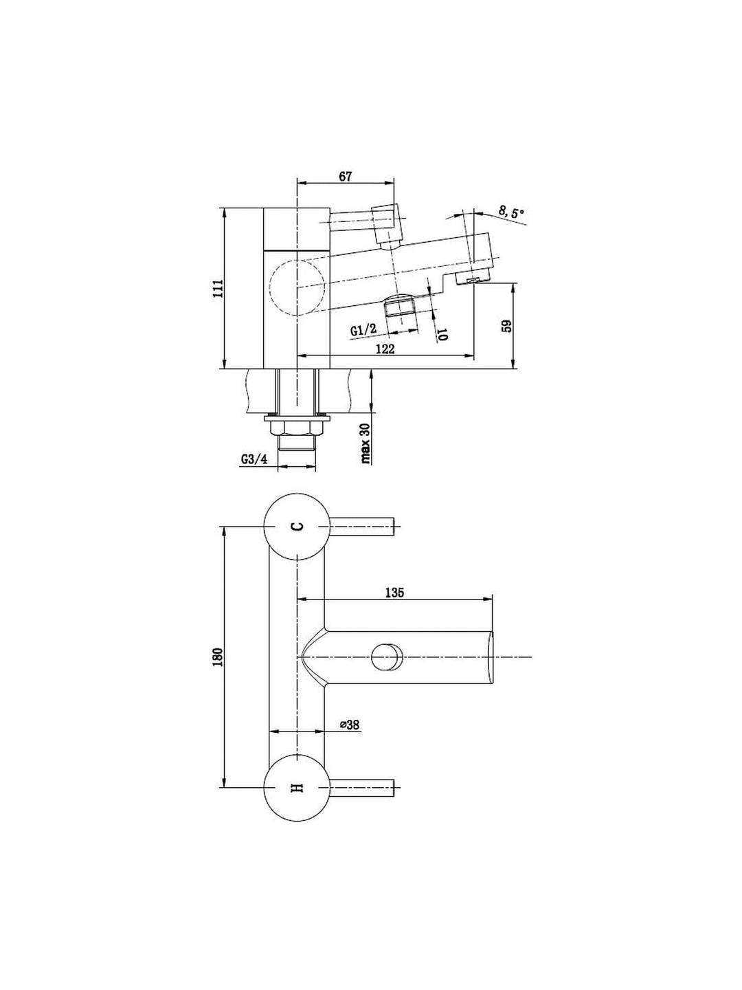 Harlech Bath Shower Mixer
