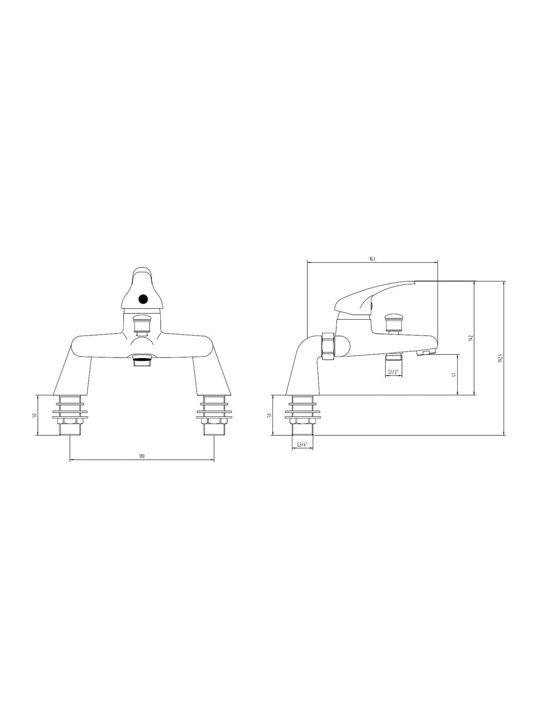 Plumb Essential Bath Shower Mixer Tap