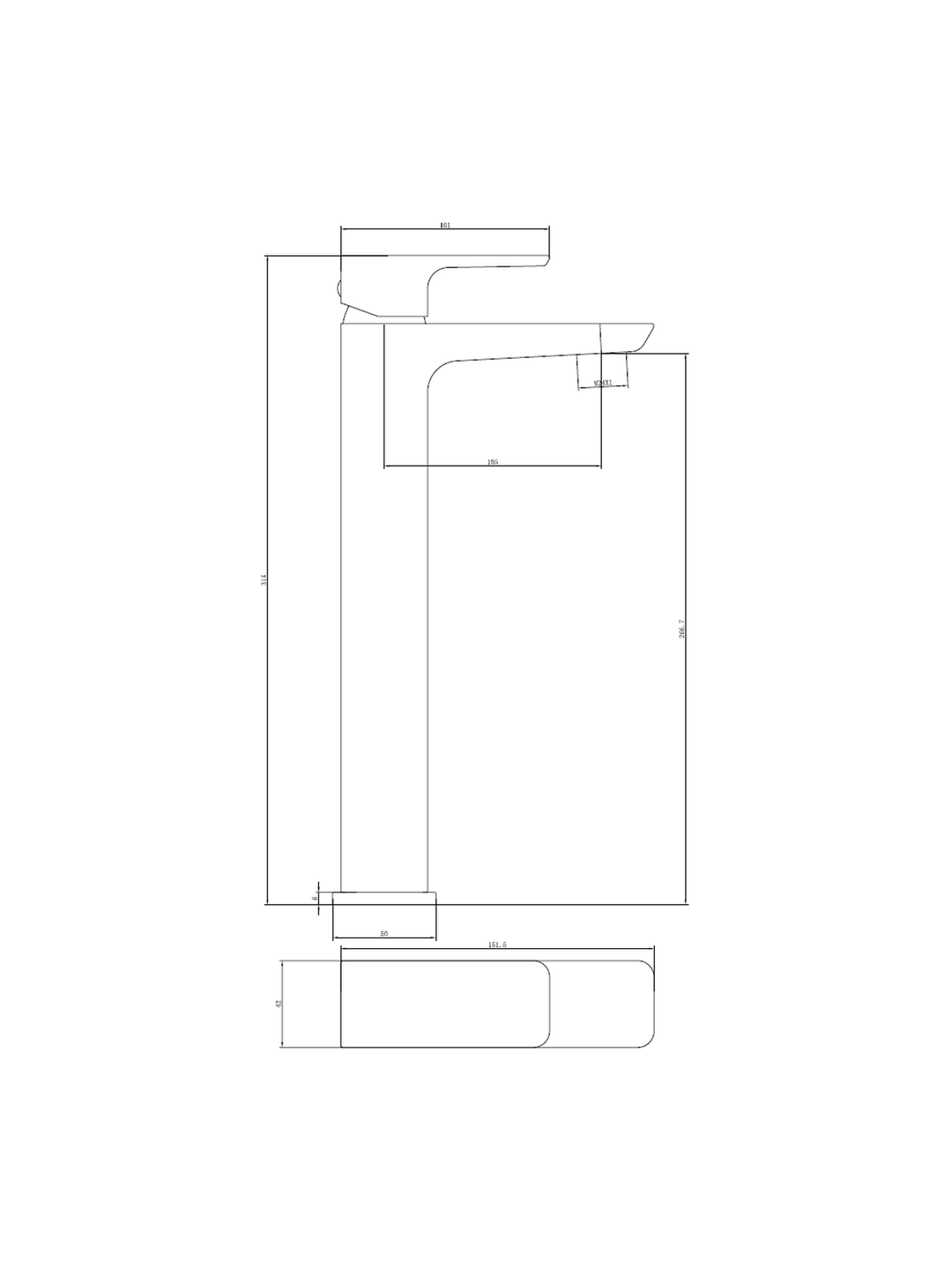 Swansea Brushed Brass Freestanding Mono Basin Mixer Tap