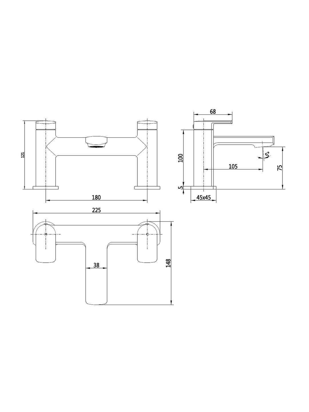 Wrexham Chrome Bath Filler
