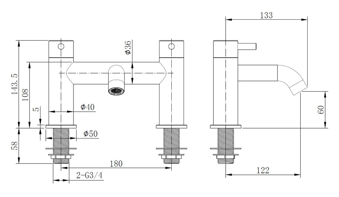 TB+ Redondo Round Bath Filler Tap