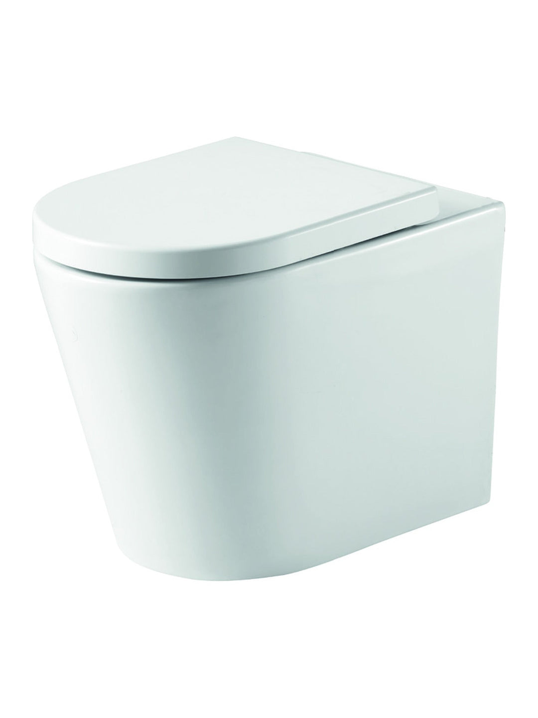 Ferrara Plus Rimless Back-to-Wall D-Shape Toilet Pan & Seat