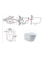 Load image into Gallery viewer, Ferrara Plus Rimless Wall Hung D-Shape Toilet Pan &amp; Seat
