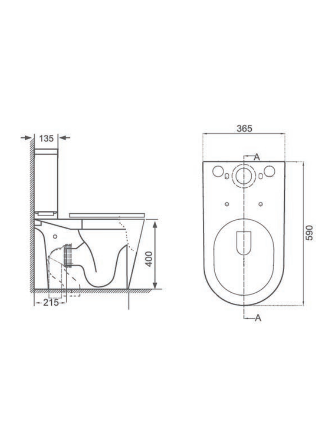 Ferrara Plus Rimless Toilet, Cistern & Seat