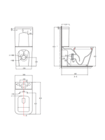Load image into Gallery viewer, Milan Rimless Close-Coupled Square Open-Back Toilet Pan &amp; Seat
