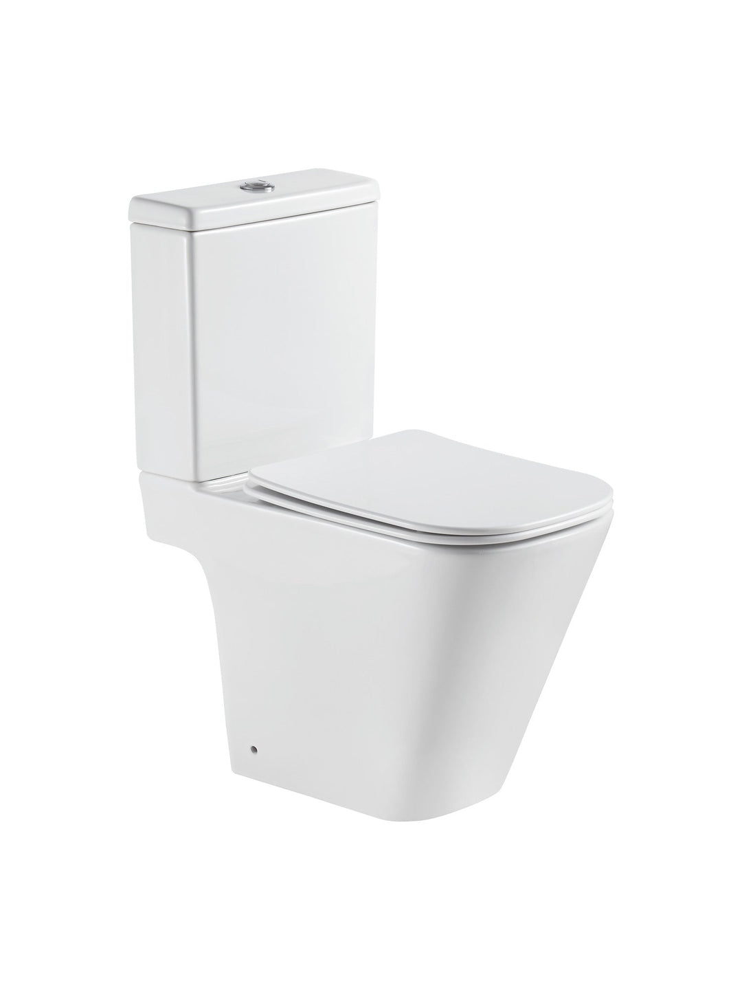 Milan Rimless Close-Coupled Square Open-Back Toilet Pan & Seat