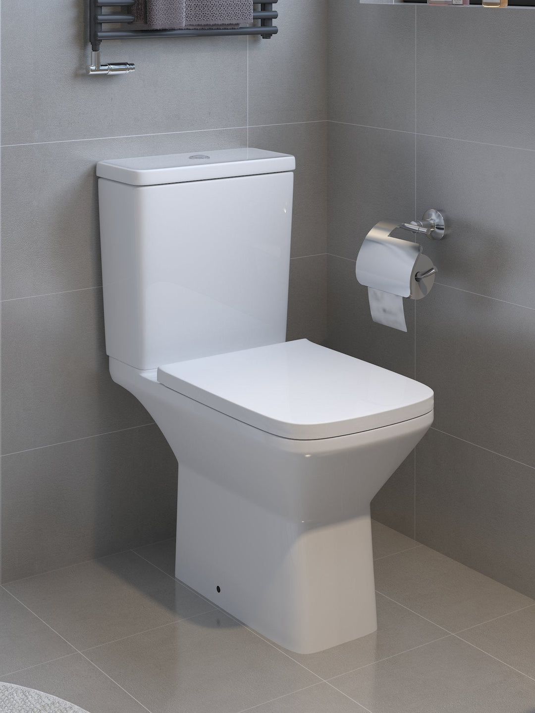 Plumb Essentials Square Rimless Close-Coupled Toilet Pan & Cistern (All-in-One Box)