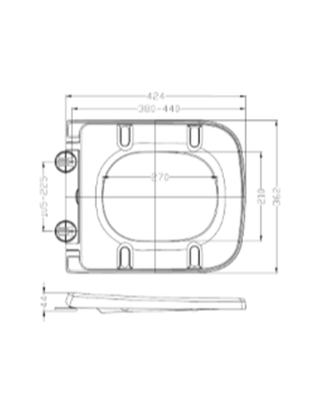 T20 Square Soft-Close Toilet Seat