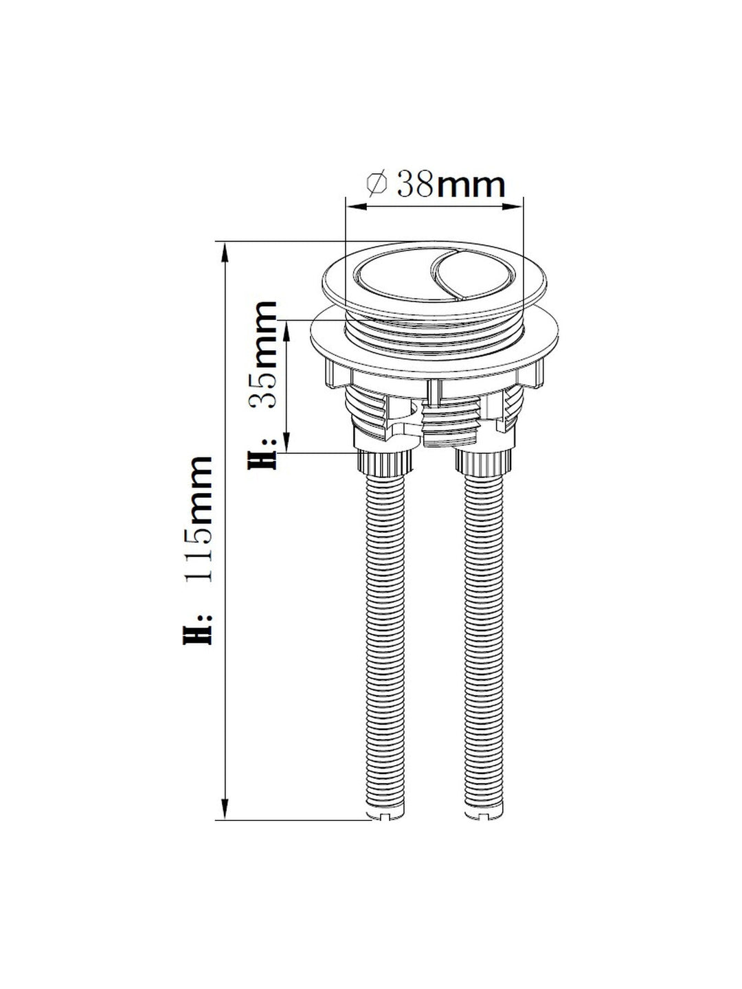38mm Cistern Flush Button