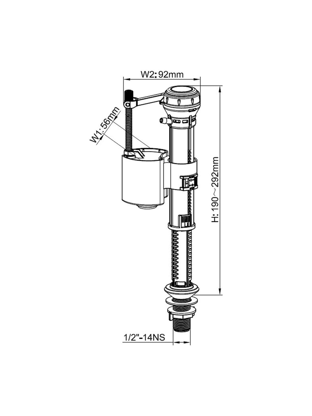 Bottom-Entry Fill Valve 1/2" Brass