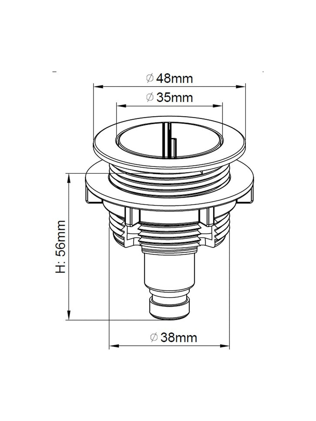 Dual Flush Valve with 2" & 1.5" Outlets