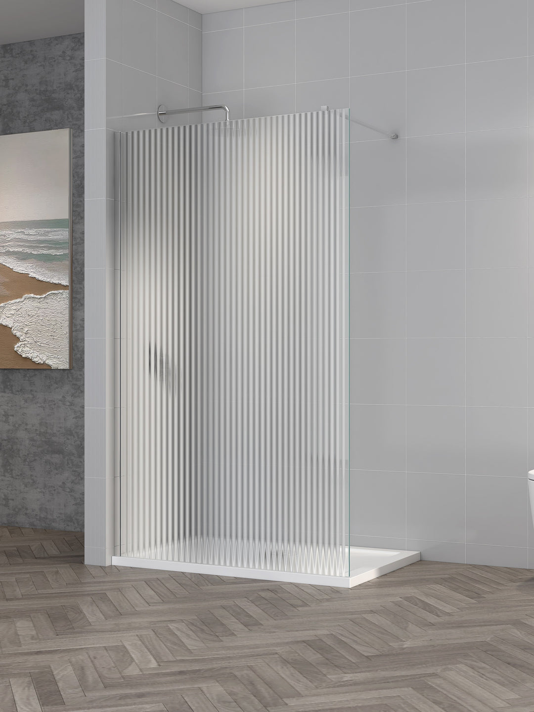 TI8 Fluted Wetroom Panel