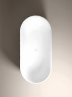Load image into Gallery viewer, Flauto Matte White Fluted Freestanding Bath

