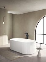 Load image into Gallery viewer, Flauto Matte White Fluted Freestanding Bath
