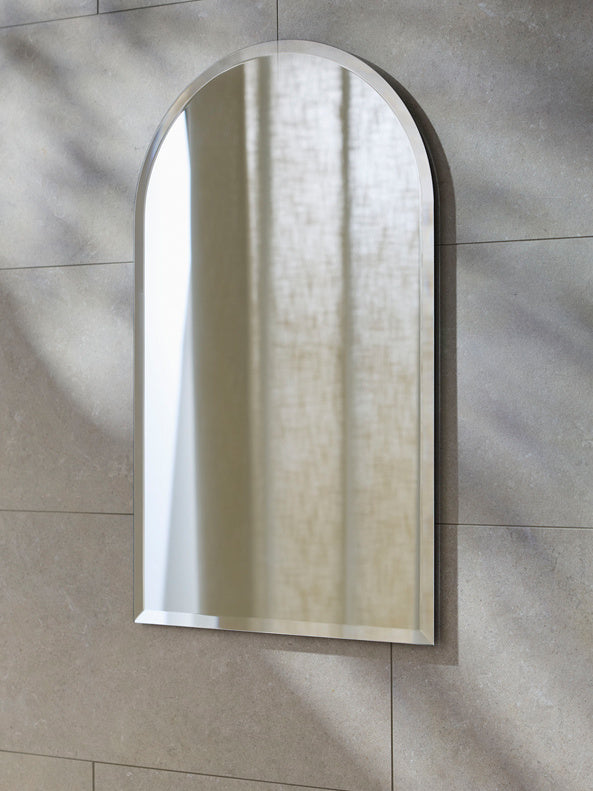 Arched Bathroom Mirror With Bevelled Edge Signature