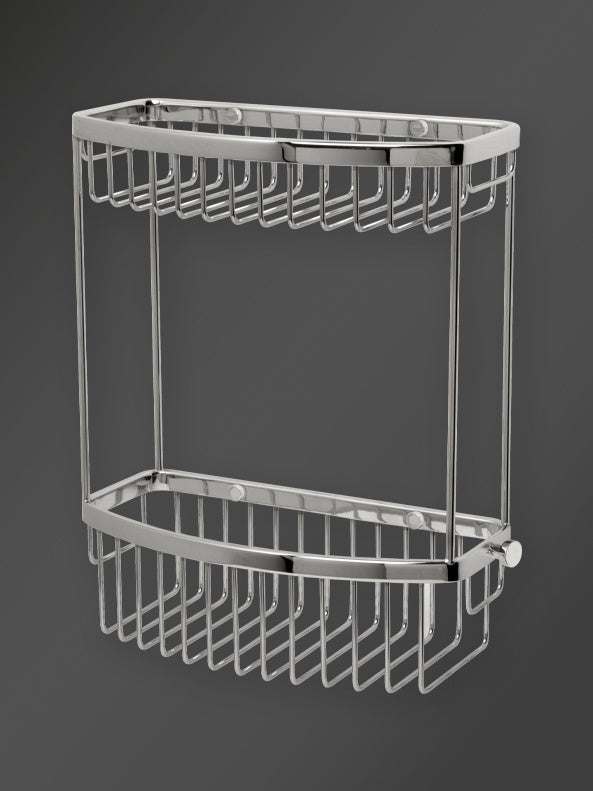 Signature D Shaped Basket Two Tier Chrome