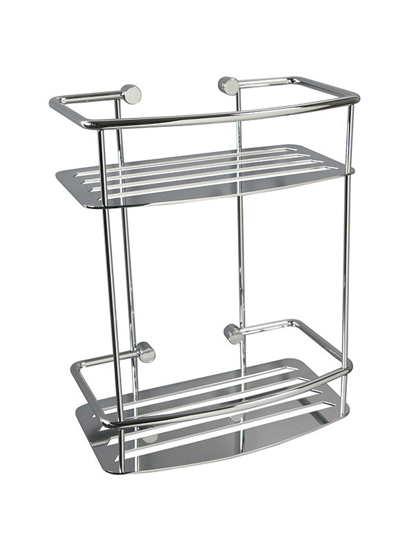 Signature D-Shaped 2-Tier Shower Basket Chrome