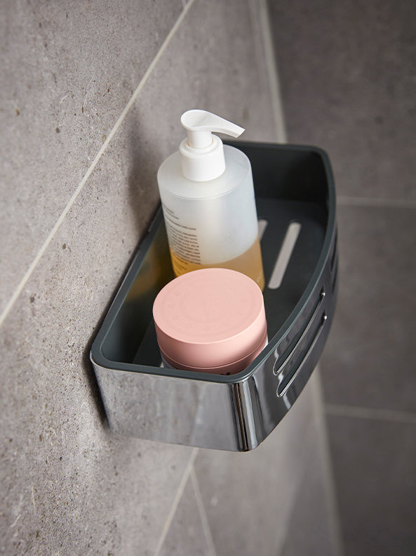 Rectangular Shower Tidy With Removeable Tray Chrome