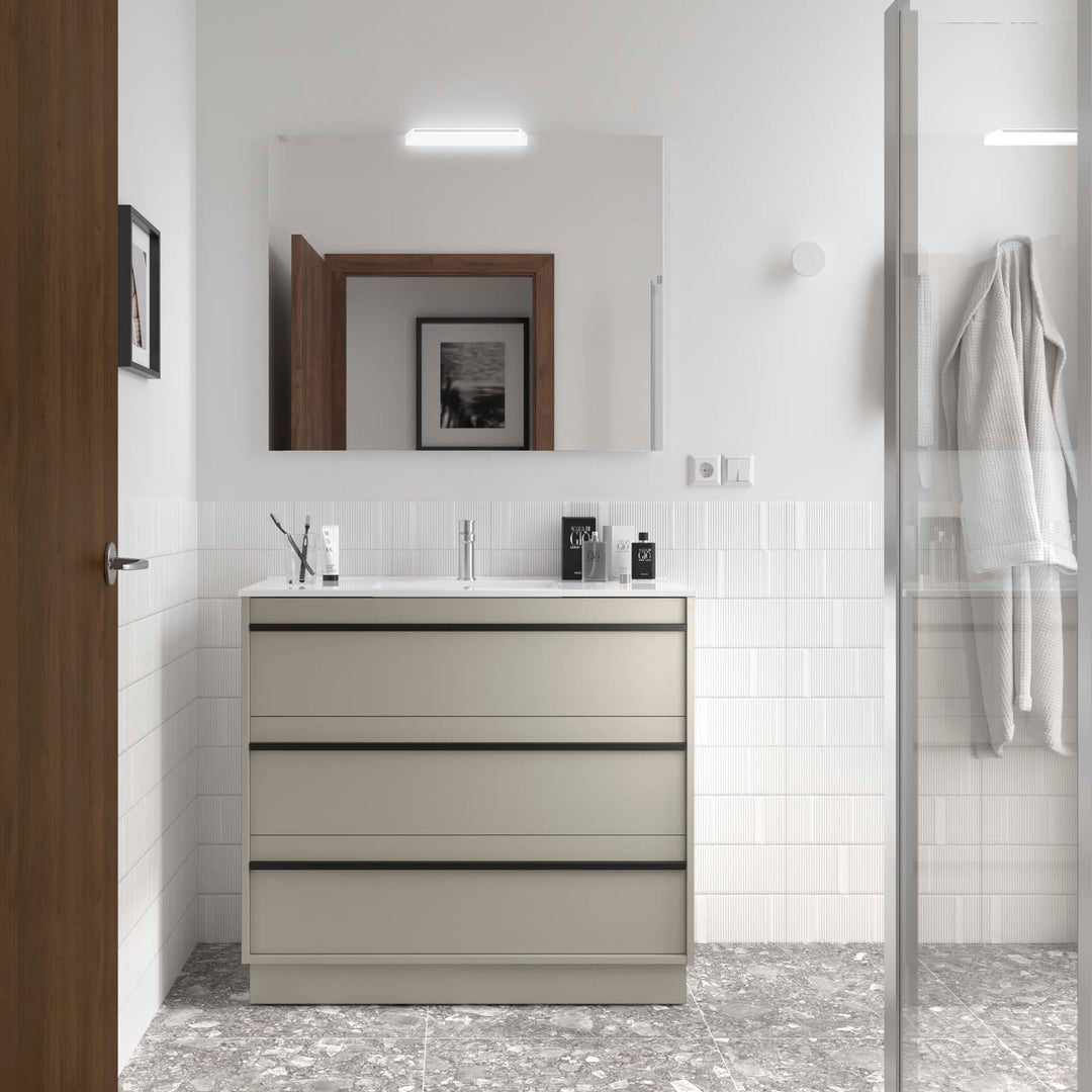 Salgar sg0220a3016f99af9d6cc0 SALGAR IMAGES AND SHEETS/01 Product Images/Bathroom Furniture/118003 Attila Floor Standing Vanity Unit with 3 Drawers & Basin - Grey Satin/01.jpg