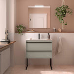 Load image into Gallery viewer, Salgar sg044d398adad557530722 SALGAR IMAGES AND SHEETS/01 Product Images/Bathroom Furniture/117985 Attila Wall Hung Vanity Unit with 2 Drawers &amp; Basin - Grey Satin/01.jpg

