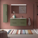 Load image into Gallery viewer, Salgar sg04d259af3f16dc54962f SALGAR IMAGES AND SHEETS/01 Product Images/Bathroom Furniture/118733 Silane Wall Hung Vanity Unit with 4 Drawers &amp; Offset Basin - Green Satin/01.jpg
