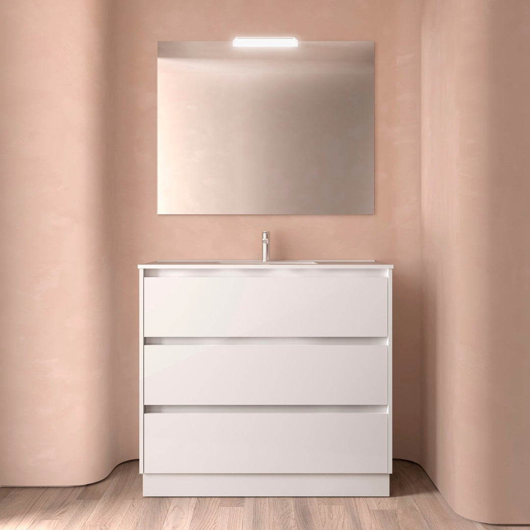 Salgar sg062e04b266b82376e3fb SALGAR IMAGES AND SHEETS/01 Product Images/Bathroom Furniture/106223 Noja Floor Standing Vanity Unit with 3 Drawers & Basin - White Gloss/01.jpg