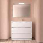 Load image into Gallery viewer, Salgar sg062e04b266b82376e3fb SALGAR IMAGES AND SHEETS/01 Product Images/Bathroom Furniture/106223 Noja Floor Standing Vanity Unit with 3 Drawers &amp; Basin - White Gloss/01.jpg
