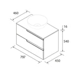 Load image into Gallery viewer, Salgar sg064f5017a6a2d91735f9 SALGAR IMAGES AND SHEETS/01 Product Images/Bathroom Furniture/111807 Vima Wall Hung Vanity Unit with 2 Drawers &amp; Worktop - White Satin/02.jpg
