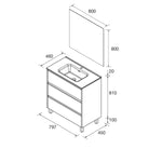 Load image into Gallery viewer, Salgar sg086f2bb850a8b7a4c669 SALGAR IMAGES AND SHEETS/01 Product Images/Bathroom Furniture/113327 Noja Wall Hung Vanity Unit with 3 Drawers, Basin &amp; Mirror - Black Satin/02.jpg
