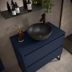 Load image into Gallery viewer, Salgar sg0886fa2b452d918a1d20 SALGAR IMAGES AND SHEETS/01 Product Images/Bathroom Furniture/105474 Noja Wall Hung Vanity Unit with 2 Drawers &amp; Worktop - Blue Satin/03.jpg
