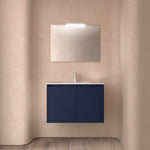 Load image into Gallery viewer, Salgar sg09c18323f2df28ce574e SALGAR IMAGES AND SHEETS/01 Product Images/Bathroom Furniture/105044 Noja Wall Hung Vanity Unit with 2 Doors &amp; Basin - Blue Satin/01.jpg
