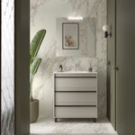 Load image into Gallery viewer, Salgar sg09f4413432e389686088 SALGAR IMAGES AND SHEETS/01 Product Images/Bathroom Furniture/118002 Attila Floor Standing Vanity Unit with 3 Drawers &amp; Basin - Grey Satin/01.jpg
