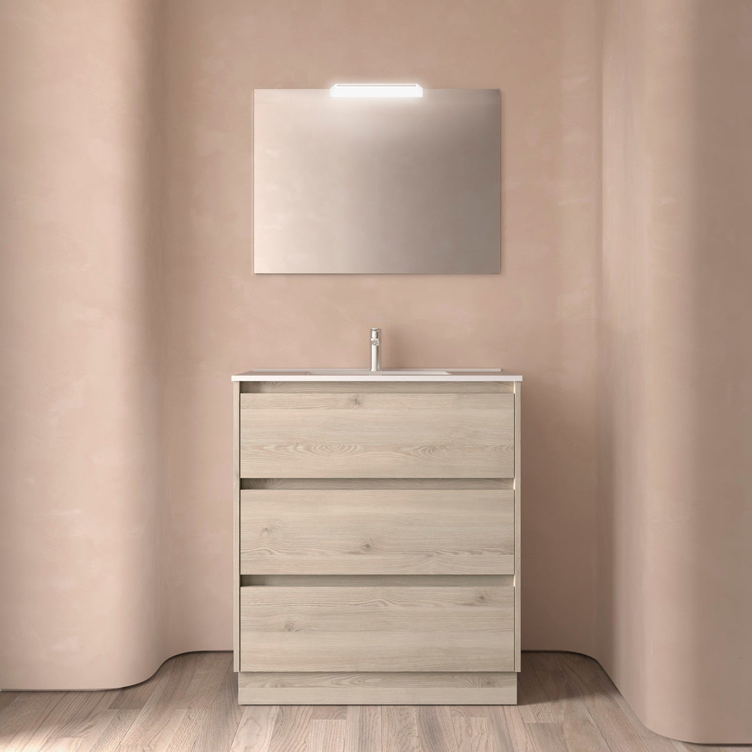 Salgar sg0b3c8464adffb26cb5b3 SALGAR IMAGES AND SHEETS/01 Product Images/Bathroom Furniture/106220 Noja Floor Standing Vanity Unit with 3 Drawers & Basin - Natural/01.jpg