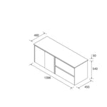 Load image into Gallery viewer, Salgar sg0ba48bbd9a62d073ac00 SALGAR IMAGES AND SHEETS/01 Product Images/Bathroom Furniture/113482 Noja Wall Hung Vanity Unit with 2 Drawers +2 Doors &amp; Worktop - Walnut Maya/03.jpg
