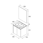 Load image into Gallery viewer, Salgar sg0c178a7449053a1234f3 SALGAR IMAGES AND SHEETS/01 Product Images/Bathroom Furniture/113089 Noja Wall Hung Vanity Unit with 2 Doors, Basin &amp; Mirror - Red Satin/02.jpg
