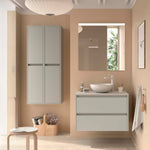 Load image into Gallery viewer, Salgar sg0d14a2d4bc32851e0c8b SALGAR IMAGES AND SHEETS/01 Product Images/Bathroom Furniture/118509 Noja Wall Hung Vanity Unit with 2 Drawers &amp; Worktop - Grey Satin/01.jpg
