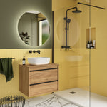Load image into Gallery viewer, Salgar sg0d7a231a52e6eaac847d SALGAR IMAGES AND SHEETS/01 Product Images/Bathroom Furniture/104952 Attila Wall Hung Vanity Unit with Worktop - Africa Oak/01.jpg
