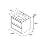 Load image into Gallery viewer, Salgar sg0f845a2d56e83833edd2 SALGAR IMAGES AND SHEETS/01 Product Images/Bathroom Furniture/104661 Attila Wall Hung Vanity Unit with 2 Drawers &amp; Basin - Red Satin/02.jpg
