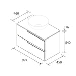 Load image into Gallery viewer, Salgar sg126d9562df5332ecd0fe SALGAR IMAGES AND SHEETS/01 Product Images/Bathroom Furniture/111810 Vima Wall Hung Vanity Unit with 2 Drawers &amp; Worktop - White Satin/02.jpg
