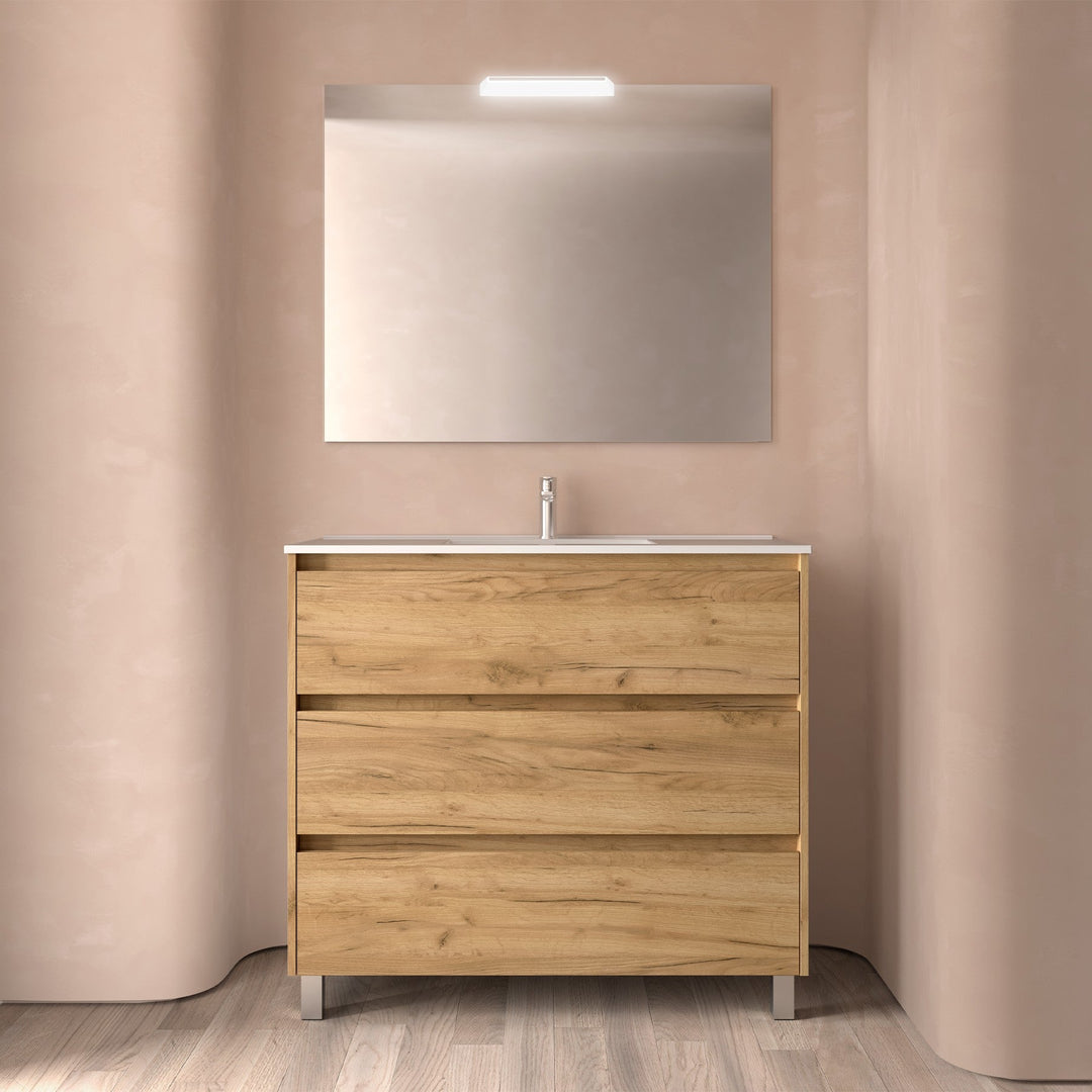 Salgar sg12b704d0fd0ec3ae7986 SALGAR IMAGES AND SHEETS/01 Product Images/Bathroom Furniture/113341 Noja Wall Hung Vanity Unit with 3 Drawers, Basin & Mirror - Africa Oak/01.jpg